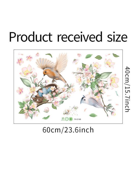 Home Decor Wallpaper Flower Wall Art 3D Bird Cage And Egg Sticker