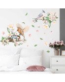 Home Decor Wallpaper Flower Wall Art 3D Bird Cage And Egg Sticker