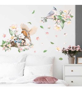 Home Decor Wallpaper Flower Wall Art 3D Bird Cage And Egg Sticker