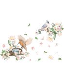 Home Decor Wallpaper Flower Wall Art 3D Bird Cage And Egg Sticker