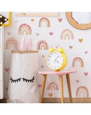 Baby Nursery Room Decoration Boho Heart Wall Stickers For Kids Rainbow - Model Hy-b093
