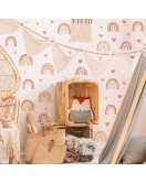 Baby Nursery Room Decoration Boho Heart Wall Stickers For Kids Rainbow - Model Hy-b093