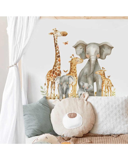 Removable Cartoon Jungle Animal Kids Wall Stickers Decal Boys Removable Cartoon Jungle Animal Kids Wall Stickers Decal Boys