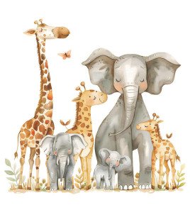 Removable Cartoon Jungle Animal Kids Wall Stickers Decal Boys