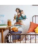 Cool Girls Airplane Home Decoration Self-adhesive Waterproof Cartoon Vinyl Wall Stickers Kids' Room For Girls - Model Hy-e261