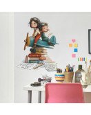 Cool Girls Airplane Home Decoration Self-adhesive Waterproof Cartoon Vinyl Wall Stickers Kids' Room For Girls - Model Hy-e261
