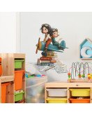 Cool Girls Airplane Home Decoration Self-adhesive Waterproof Cartoon Vinyl Wall Stickers Kids' Room For Girls - Model Hy-e261