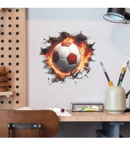 3d Football Self-adhesive Removable Waterproof Bedroom Bathroom Wall Stickers - Model Fun-f937