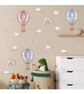 Baby Room Cute Cartoon Rainbow Cloud And Star Wall Stickers For Balloons