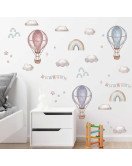 Baby Room Cute Cartoon Rainbow Cloud And Star Wall Stickers For Balloons