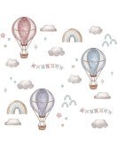 Baby Room Cute Cartoon Rainbow Cloud And Star Wall Stickers For Balloons