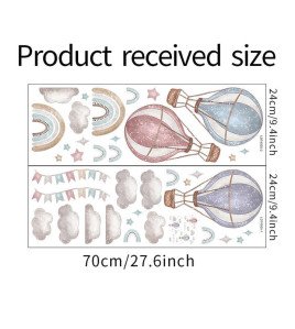 Baby Room Cute Cartoon Rainbow Cloud And Star Wall Stickers For Balloons