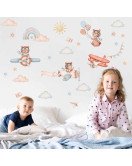 Baby Room Removable Cute Airplane Rainbow With Cloud Graffiti Wall Stickers