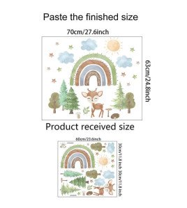 Kids Room Decoration Cartoon 3D Vinyl Boho Rainbow Wall Decal