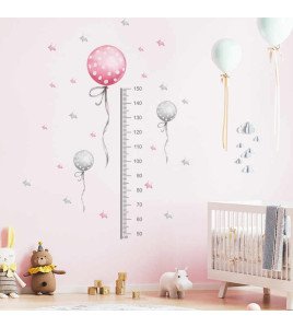 Wholesale Transparent Height Measures With Balloon Baby Wall Stickers