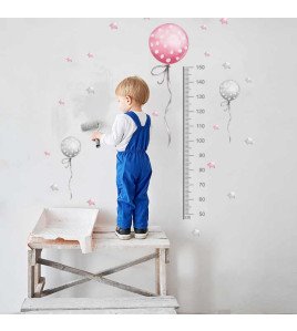 Wholesale Transparent Height Measures With Balloon Baby Wall Stickers