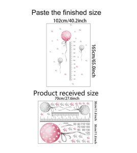 Wholesale Transparent Height Measures With Balloon Baby Wall Stickers