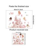 Self Adhesive Watercolor Cartoon Castle Mermaid Baby Room Decor Wall Stickers