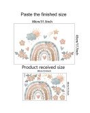 Self Adhesive Transparent Pvc Flower Rainbow Wall Stickers For Kids Room