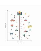 Self Adhesive Kids Room Wall Decorative Car Height Increase Stickers