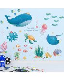 Self-adhesive Bathroom Decoration Cartoon Underwater Animal Wall Stickers Children - Model Lm93161