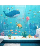 Self-adhesive Bathroom Decoration Cartoon Underwater Animal Wall Stickers Children - Model Lm93161