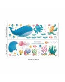Self-adhesive Bathroom Decoration Cartoon Underwater Animal Wall Stickers Children - Model Lm93161