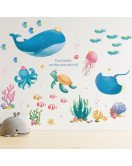 Self-adhesive Bathroom Decoration Cartoon Underwater Animal Wall Stickers Children - Model Lm93161