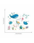 Self-adhesive Bathroom Decoration Cartoon Underwater Animal Wall Stickers Children - Model Lm93161