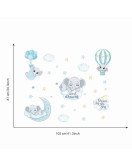 New Design Cartoon Elephant With Cloud Sticker For Baby Room Wall Boy
