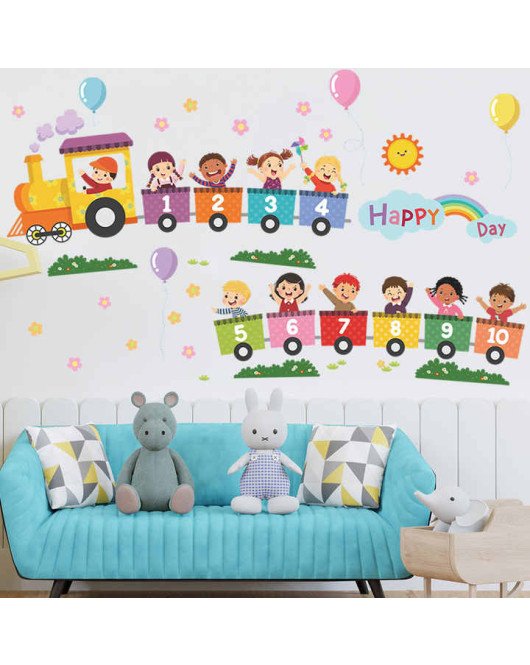 Self Adhesive Cartoon Train Baby Nursery Wall Stickers Picture Self Adhesive Cartoon Train Baby Nursery Wall Stickers Picture