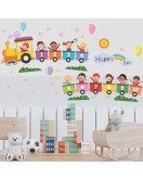Self Adhesive Cartoon Train Baby Nursery Wall Stickers Picture Self Adhesive Cartoon Train Baby Nursery Wall Stickers Picture