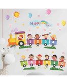 Self Adhesive Cartoon Train Baby Nursery Wall Stickers Picture Self Adhesive Cartoon Train Baby Nursery Wall Stickers Picture
