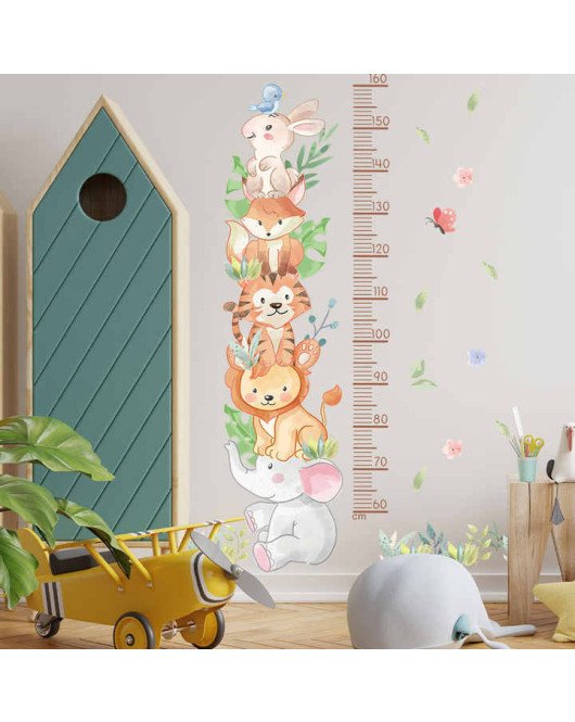 Nursery Baby Room Decoration Cartoon Animal Growth Chart Sticker Wall