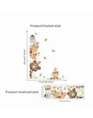 Self Adhesive Pvc Cartoon Animal Watercolor Wall Stickers For Bedroom