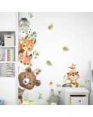 Self Adhesive Pvc Cartoon Animal Watercolor Wall Stickers For Bedroom