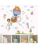 Self Adhesive Baby Room Decoration Animal Balloon Cute Wall Stickers