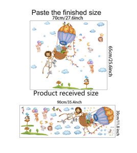 Self Adhesive Baby Room Decoration Animal Balloon Cute Wall Stickers