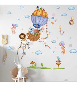 Self Adhesive Baby Room Decoration Animal Balloon Cute Wall Stickers