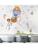 Self Adhesive Baby Room Decoration Animal Balloon Cute Wall Stickers
