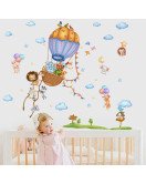 Self Adhesive Baby Room Decoration Animal Balloon Cute Wall Stickers
