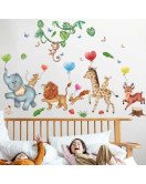 Self Adhesive Cartoon Woodland Animal Kindergarten Wall Sticker