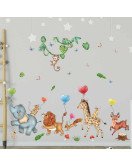 Self Adhesive Cartoon Woodland Animal Kindergarten Wall Sticker