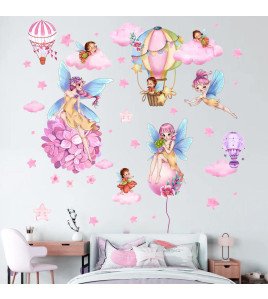 Baby Girls Room Decoration Self-adhesive 3d Cartoon Fairy Wall Stickers - Model Lm93272
