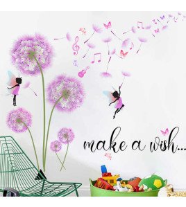 Home Decoration 3d Dandelion With Music Wall Stickers For Girls Bedroom