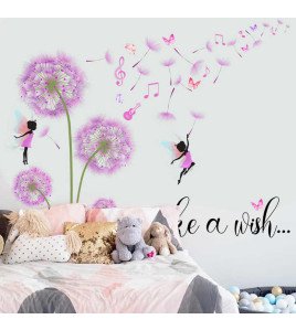 Home Decoration 3d Dandelion With Music Wall Stickers For Girls Bedroom
