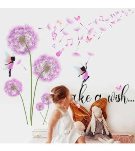 Home Decoration 3d Dandelion With Music Wall Stickers For Girls Bedroom