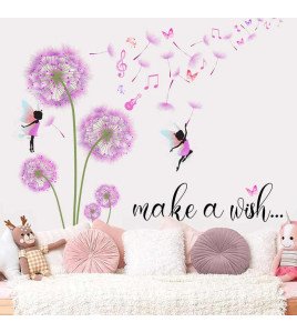 Home Decoration 3d Dandelion With Music Wall Stickers For Girls Bedroom
