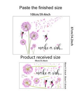 Home Decoration 3d Dandelion With Music Wall Stickers For Girls Bedroom