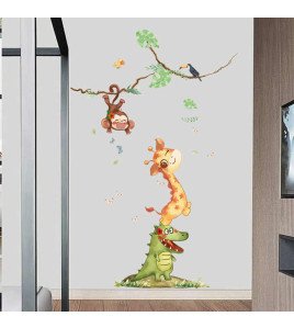 Baby Room Decoration Cartoon Jungle Animal Wall Design Sticker